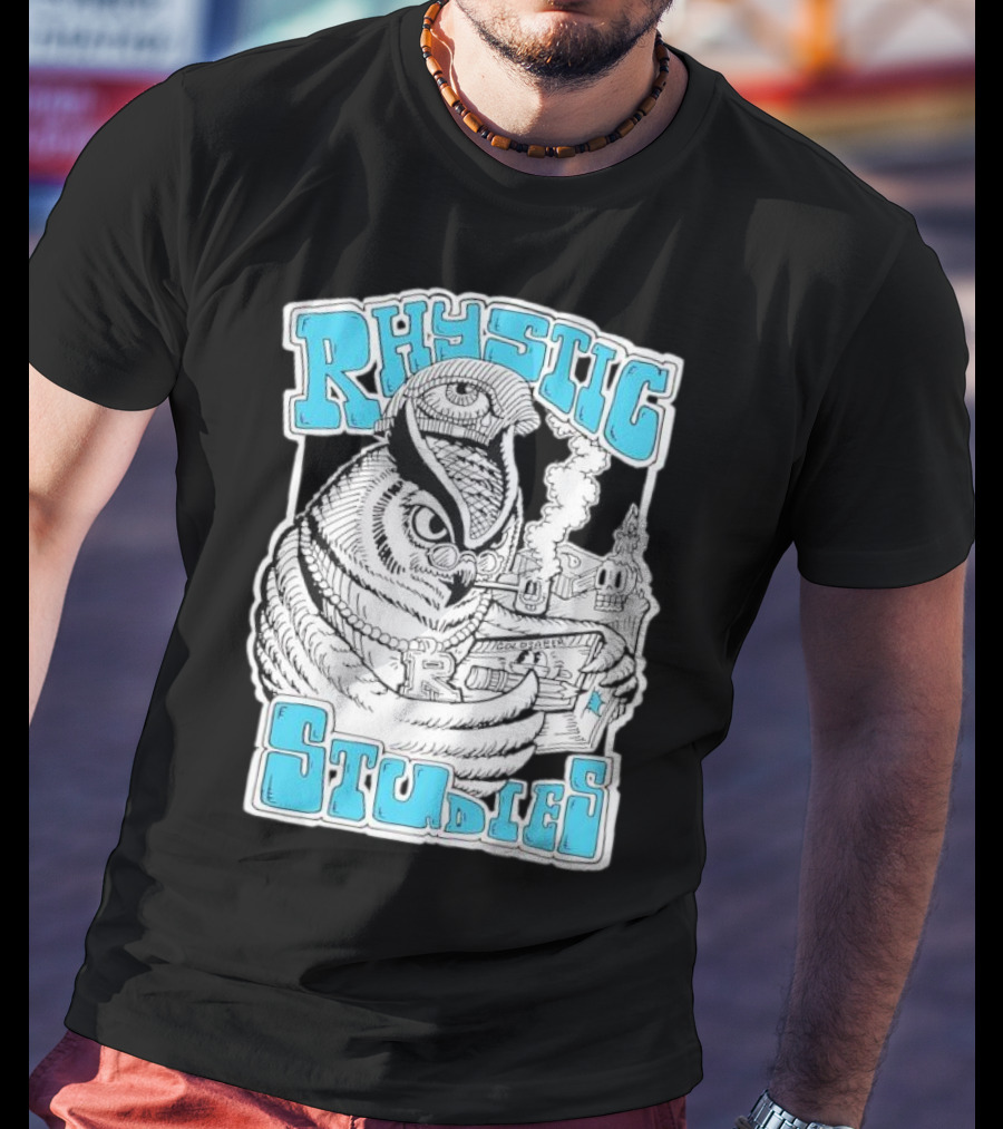 Rhystic Studies Owl Smoking Pipe Reading Book Goldsaber Collaboration T-Shirt