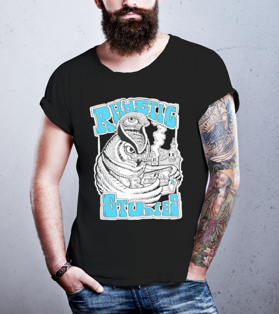 Rhystic Studies Owl Smoking Pipe Reading Book Goldsaber Collaboration T-Shirt