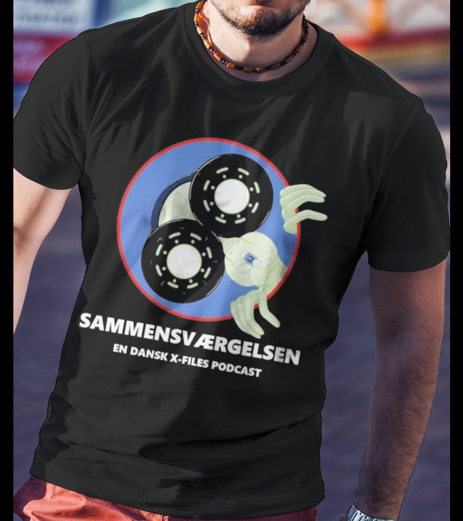 Sammensværgelsen En Dansk X Files Podcast Alien Wheel Design T-Shirt