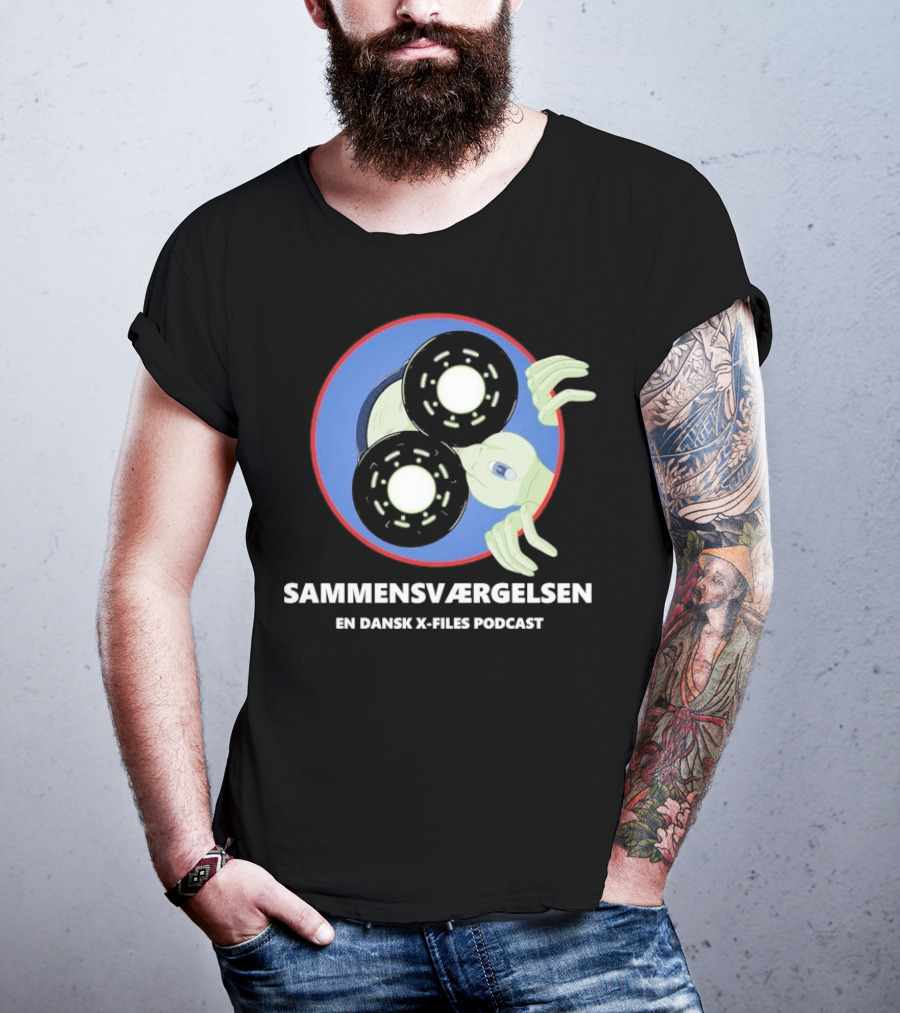 Sammensværgelsen En Dansk X Files Podcast Alien Wheel Design T-Shirt