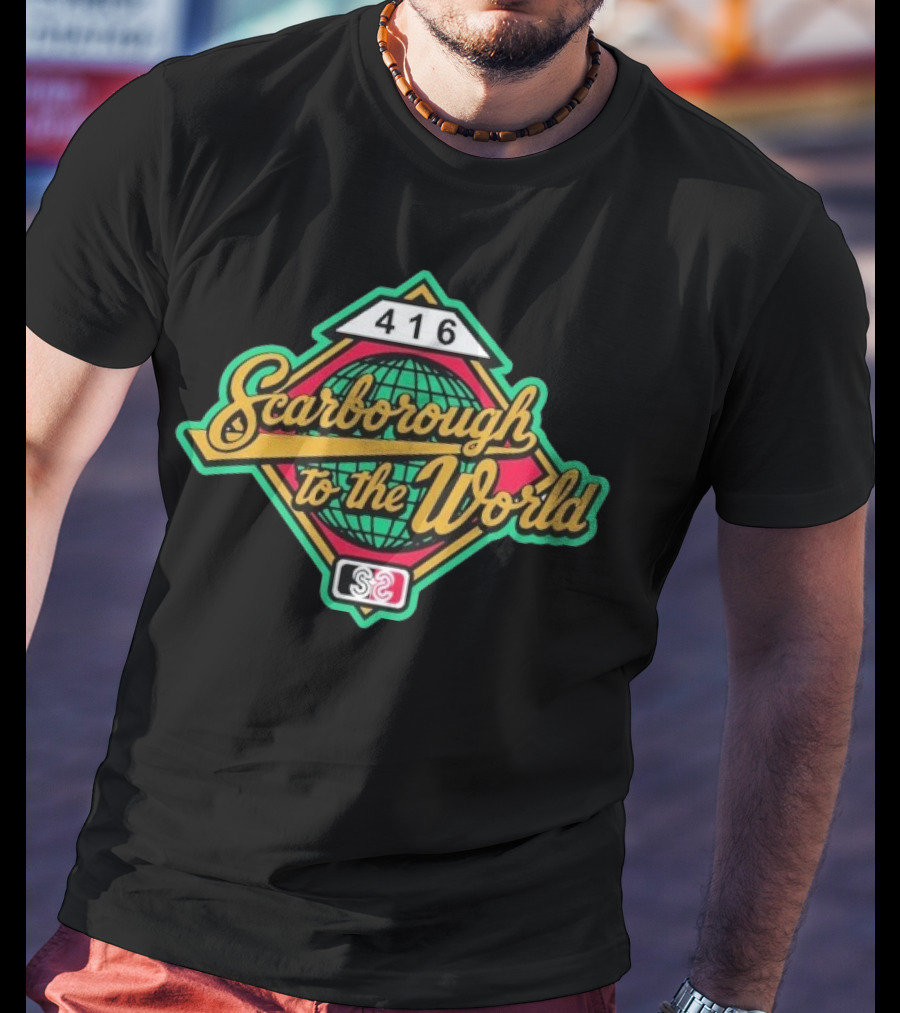 Scarborough To The World 416 Retro Globe Emblem T-Shirt