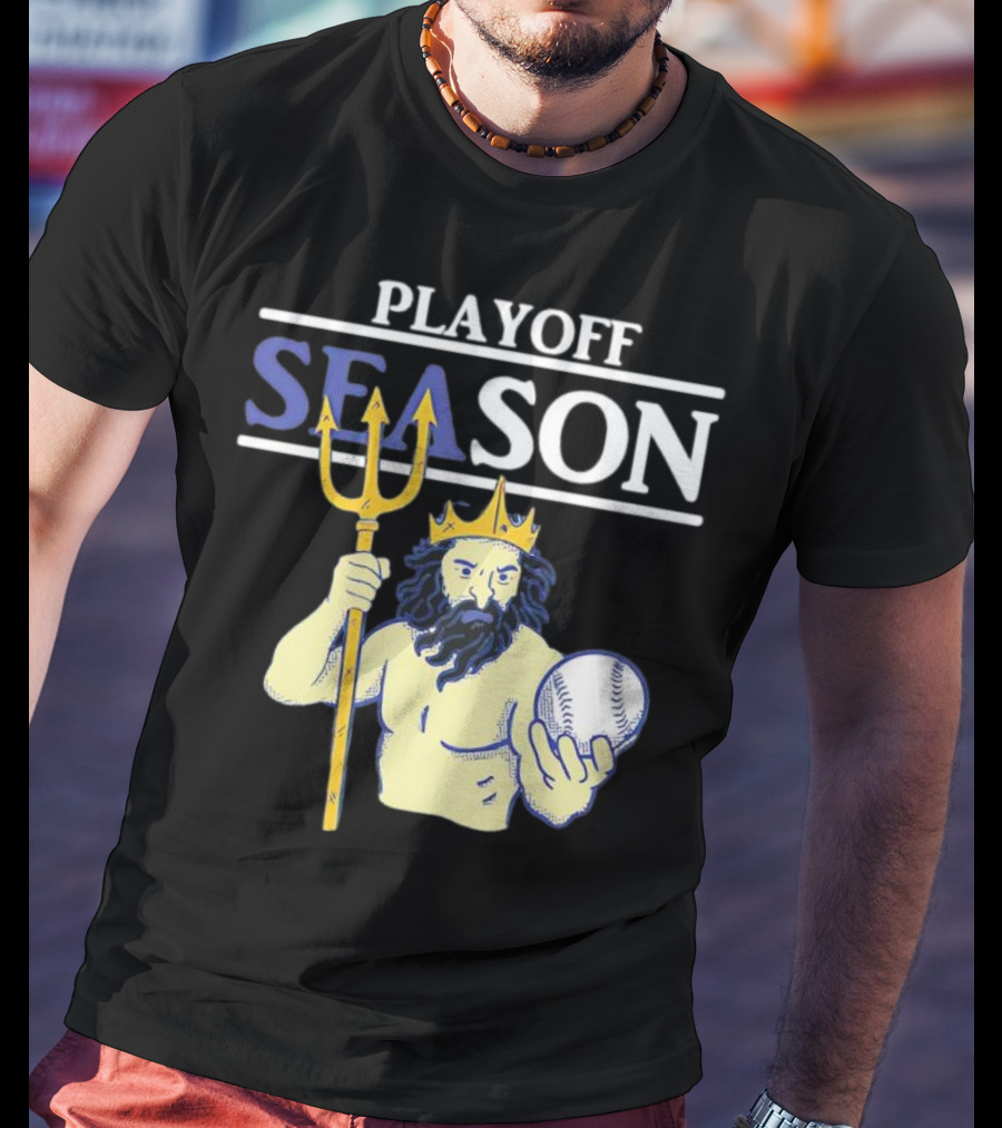 Seattle Mariners Playoff Season Poseidon Baseball Trident T-Shirt