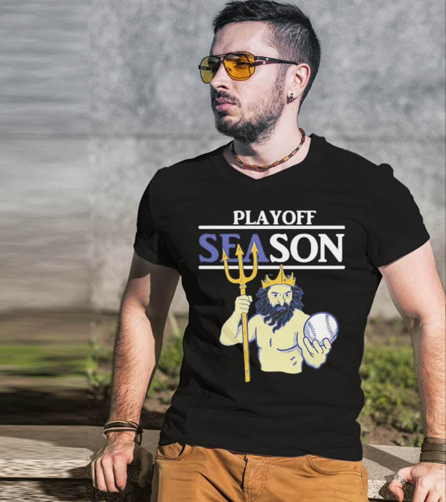 Seattle Mariners Playoff Season Poseidon Baseball Trident T-Shirt
