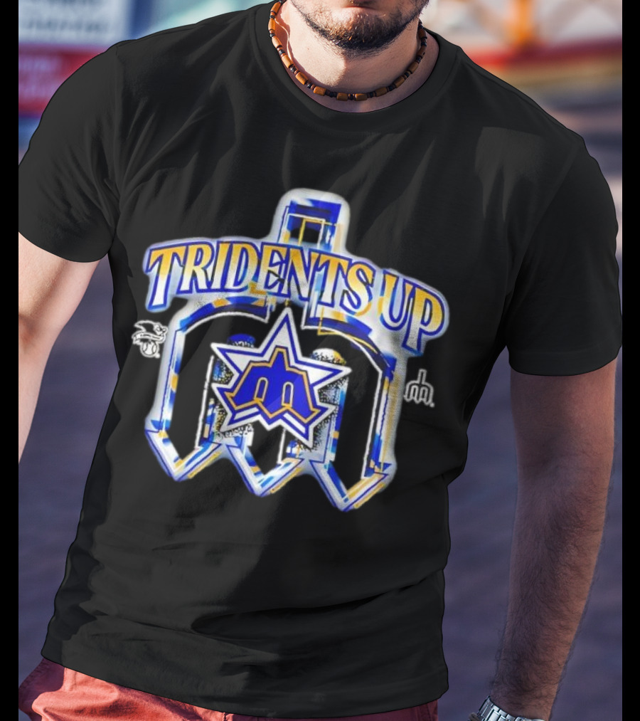 Seattle Mariners Tridents Up Blue Yellow Star MLB Sports Team T-Shirt