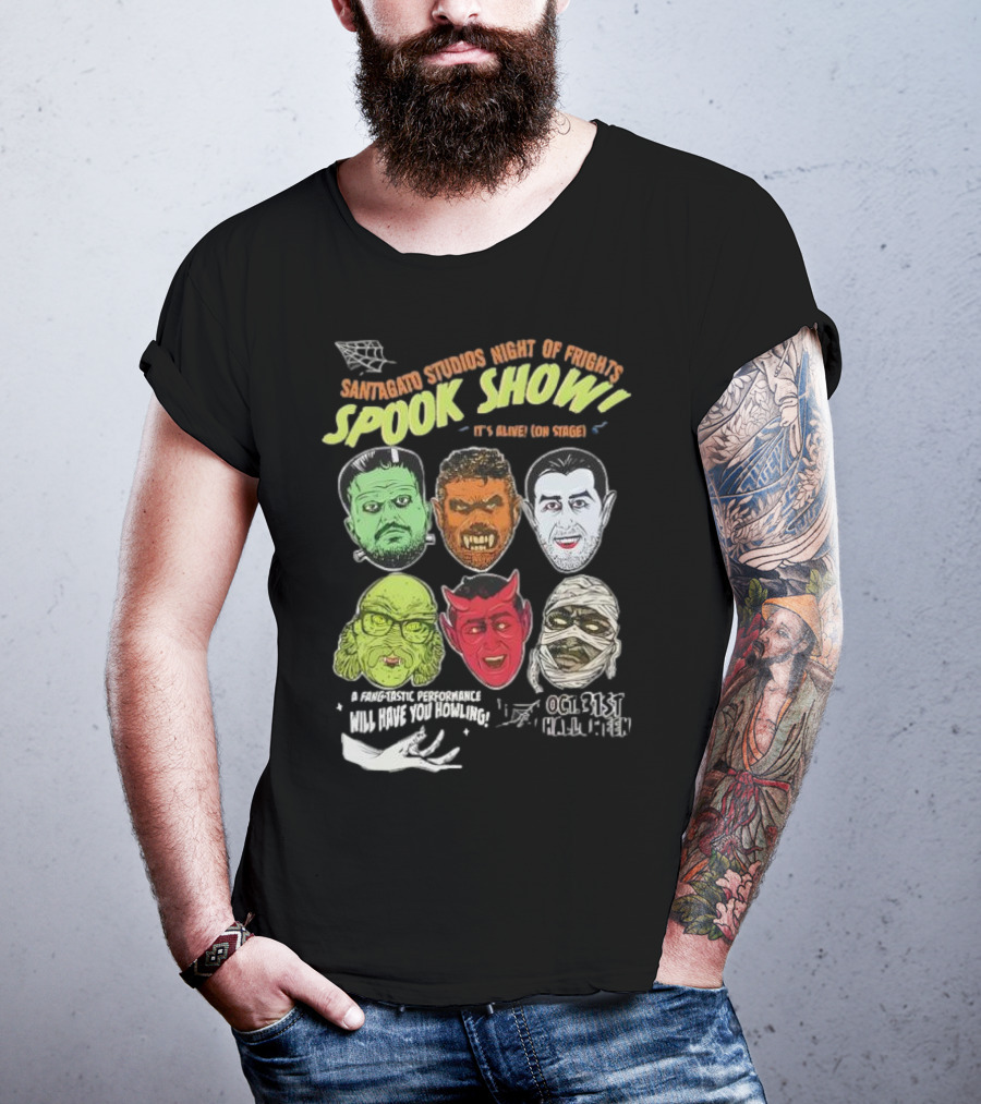 Santagato Studios Night Of Frights Spook Show Monster Mash Live On Stage T-Shirt