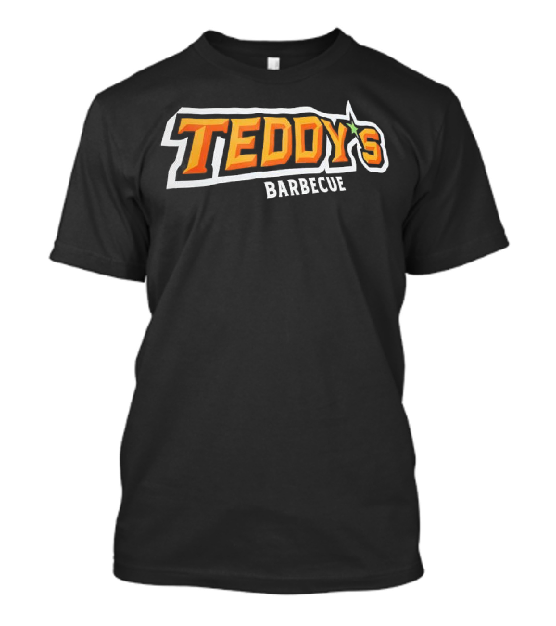Teddy’s Barbecue Bold Text Style With Green Star Symbol T-Shirt