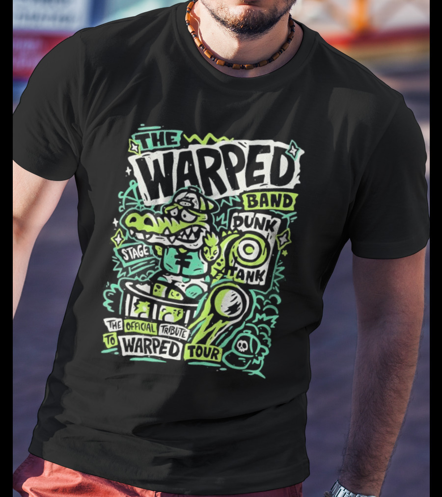 The Warped Band Dunk Tank Warped Tour Crocodile Cartoon T-Shirt