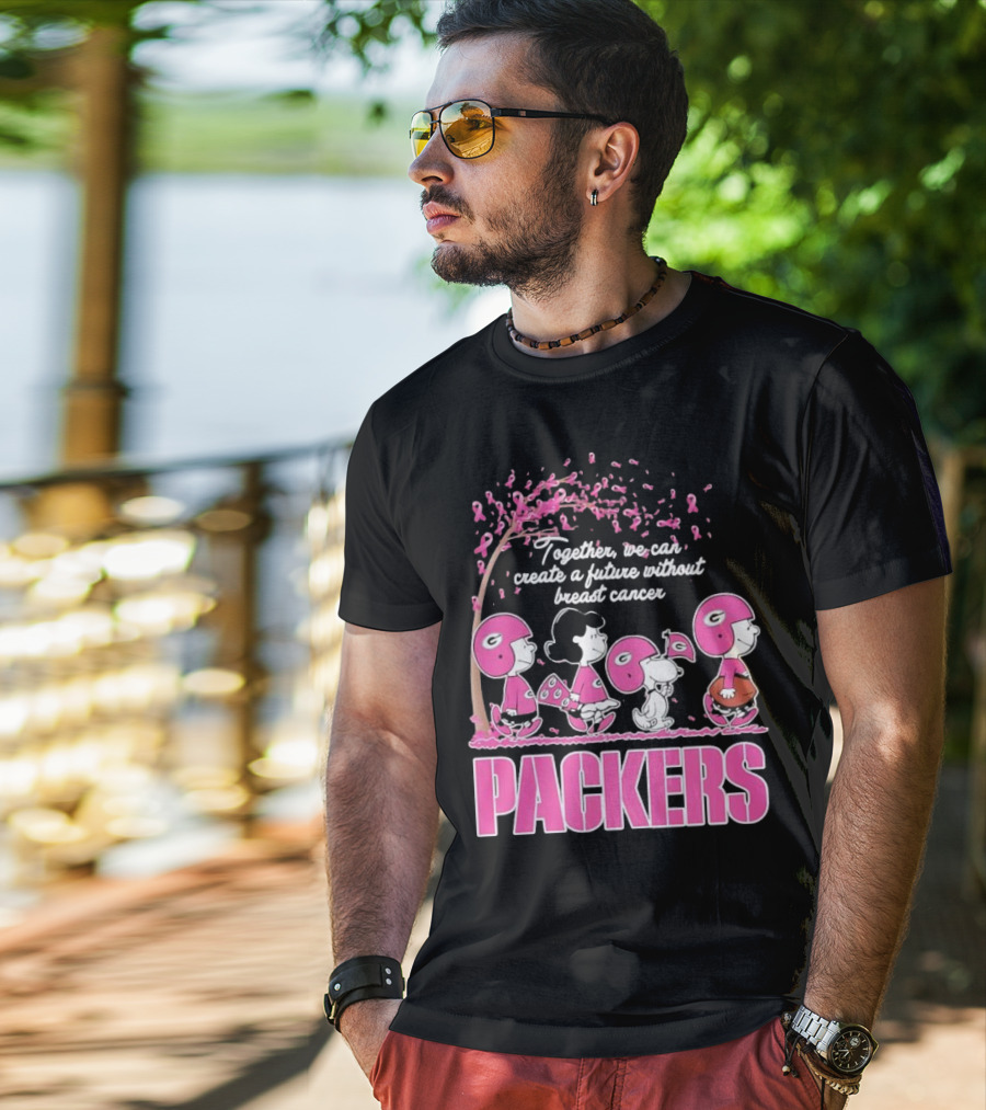 Together We Can Create A Future Without Breast Cancer Packers And Peanuts Collaboration T-Shirt