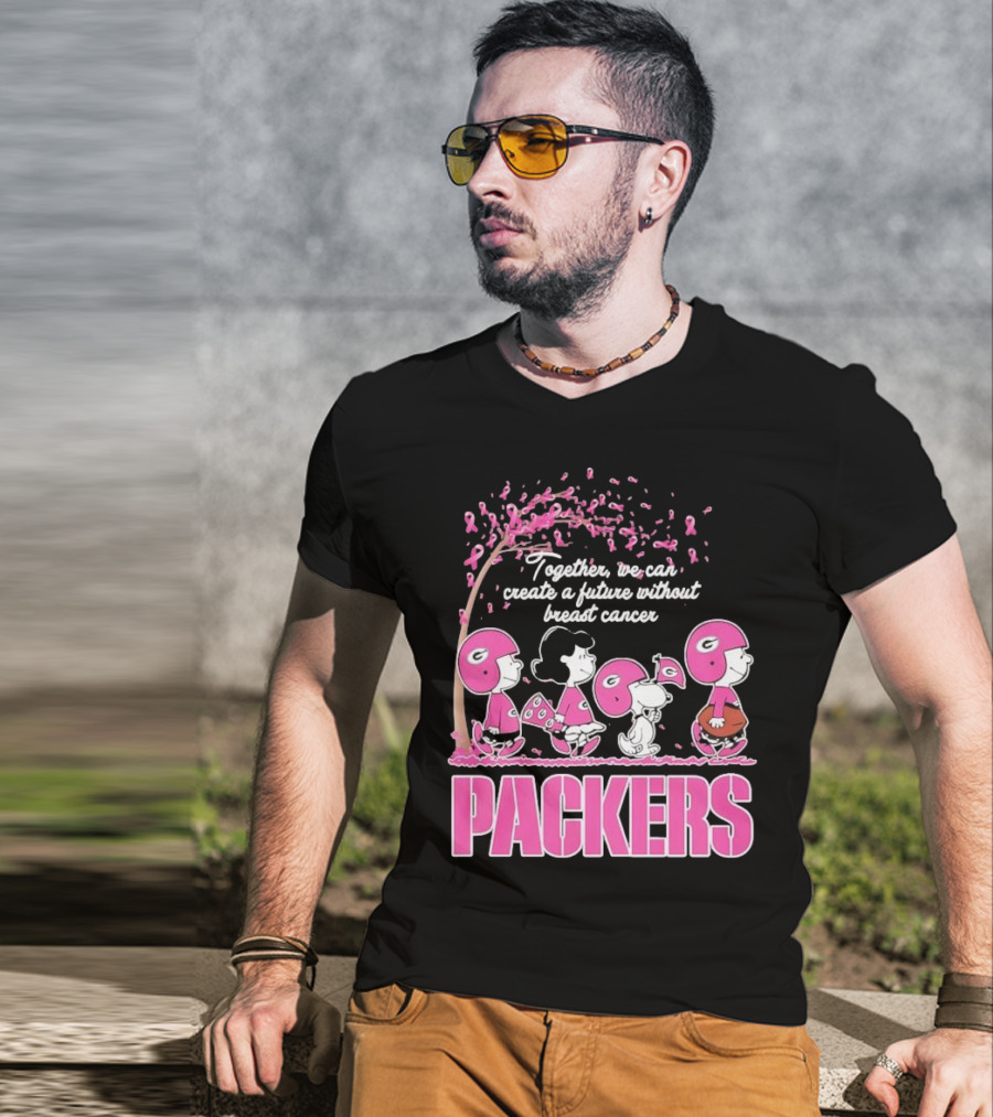 Together We Can Create A Future Without Breast Cancer Packers And Peanuts Collaboration T-Shirt