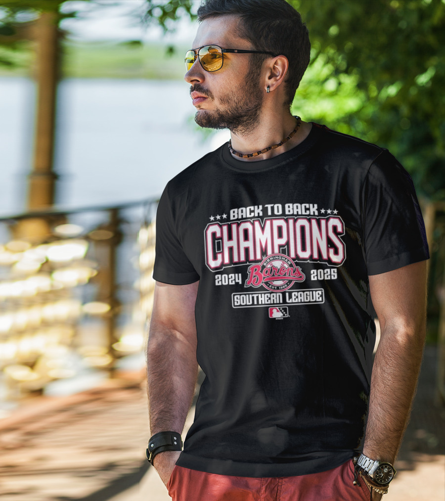 Back To Back Champions Southern League Birmingham Barons 2024 2025 T-Shirt