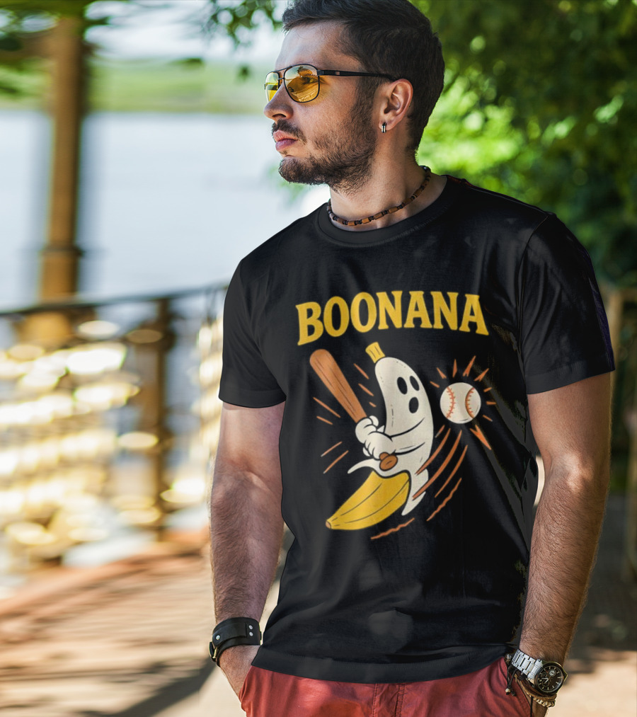 Boonana Baseball Funny Halloween Ghost Banana Costume T-Shirt