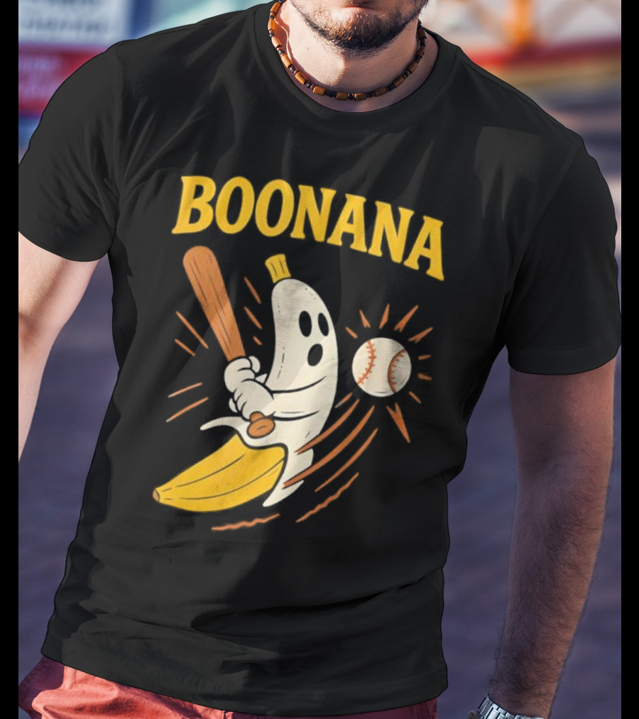 Boonana Baseball Funny Halloween Ghost Banana Costume T-Shirt