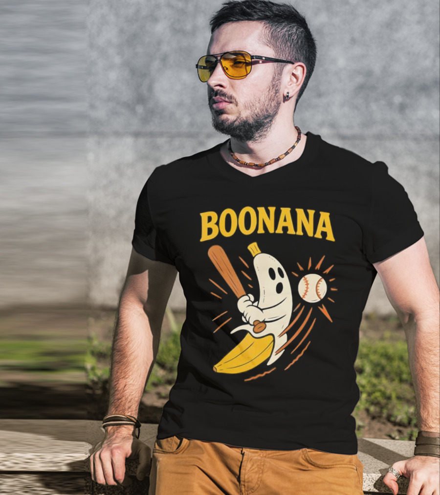 Boonana Baseball Funny Halloween Ghost Banana Costume T-Shirt