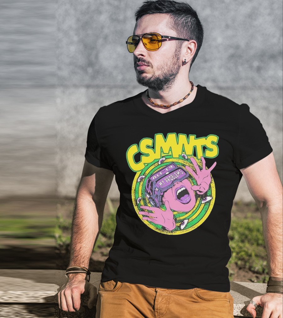 CSMNTS Alt F4 My Problems Trippy Sci-Fi Pop Art T-Shirt
