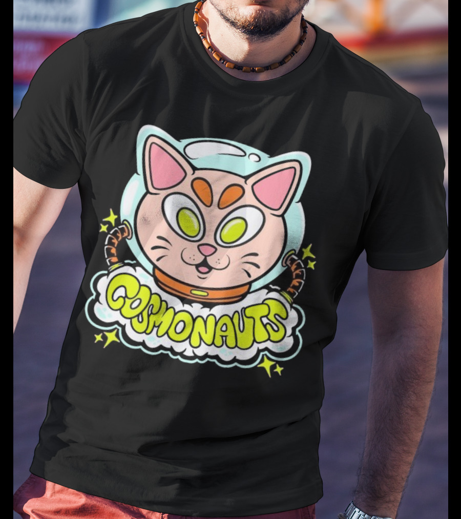 Cosmonauts Sylvester Space Cat Cartoon Logo T-Shirt