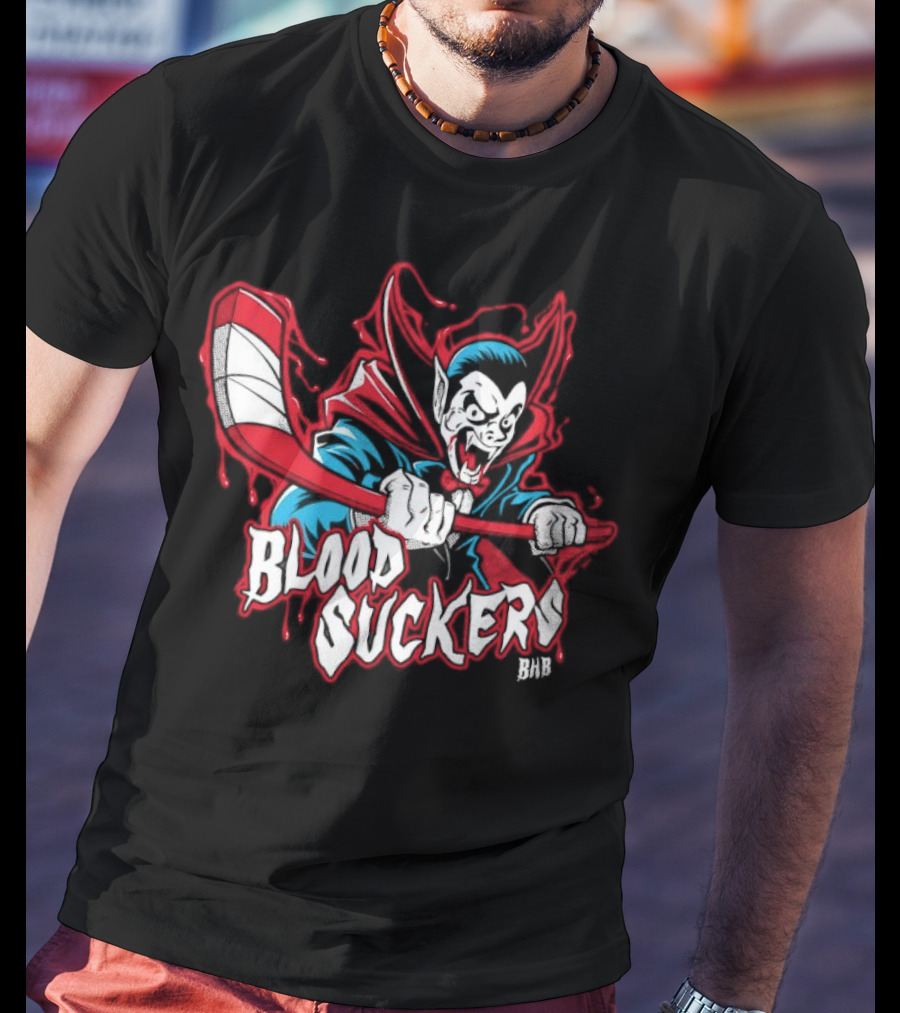 Count Dracula Blood Suckers Hockey Vampire T-Shirt