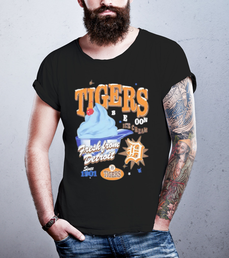 Tigers Blue Moon Ice Cream Fresh From Detroit Since 1901 T-Shirt