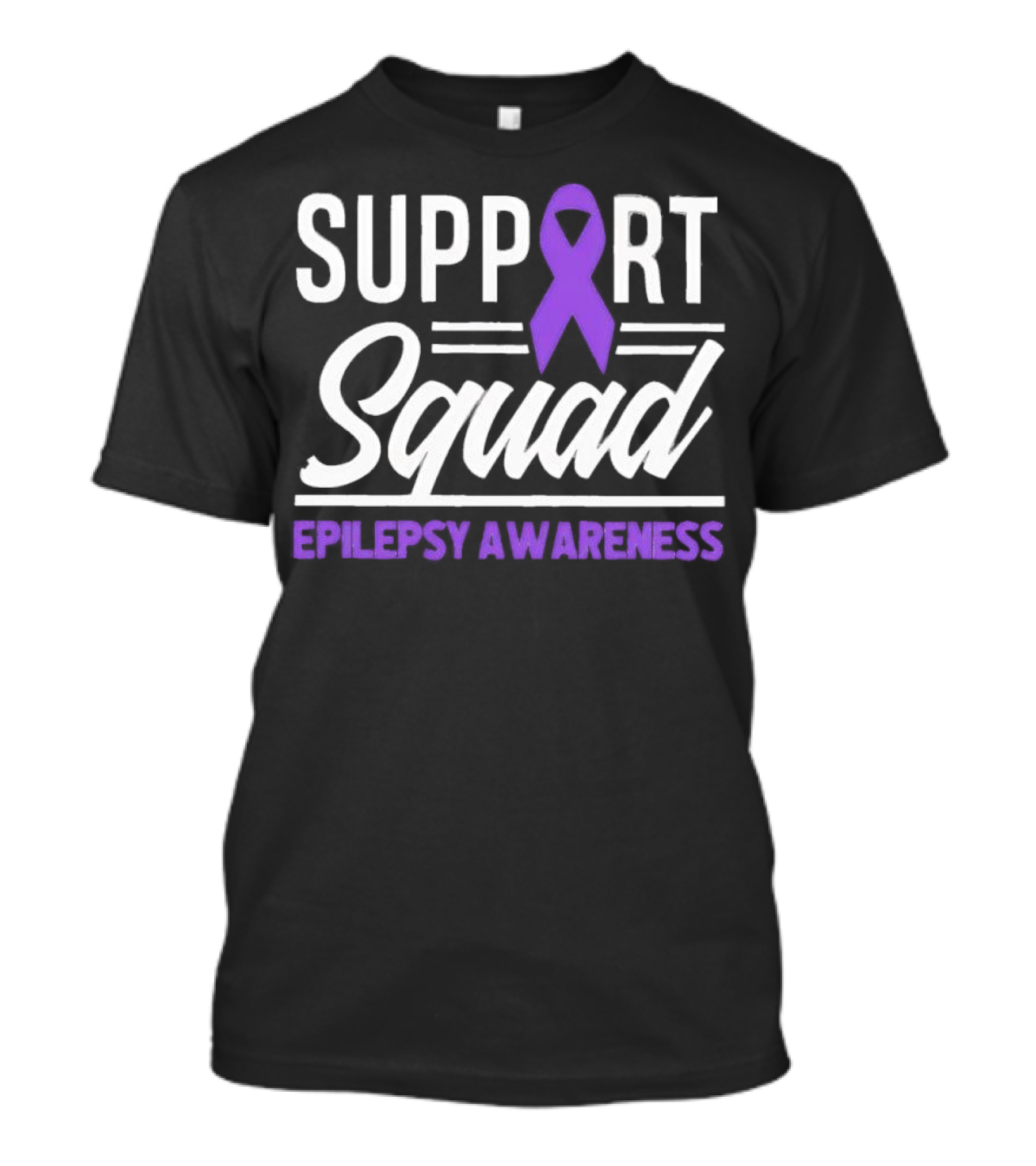 Support Squad Epilepsy Awareness Purple Ribbon T-Shirt