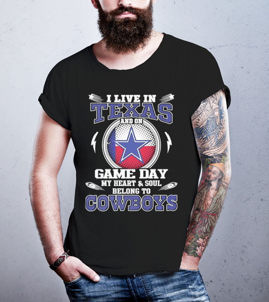 Texas Game Day Heart Soul Belong To Cowboys Dallas T-Shirt