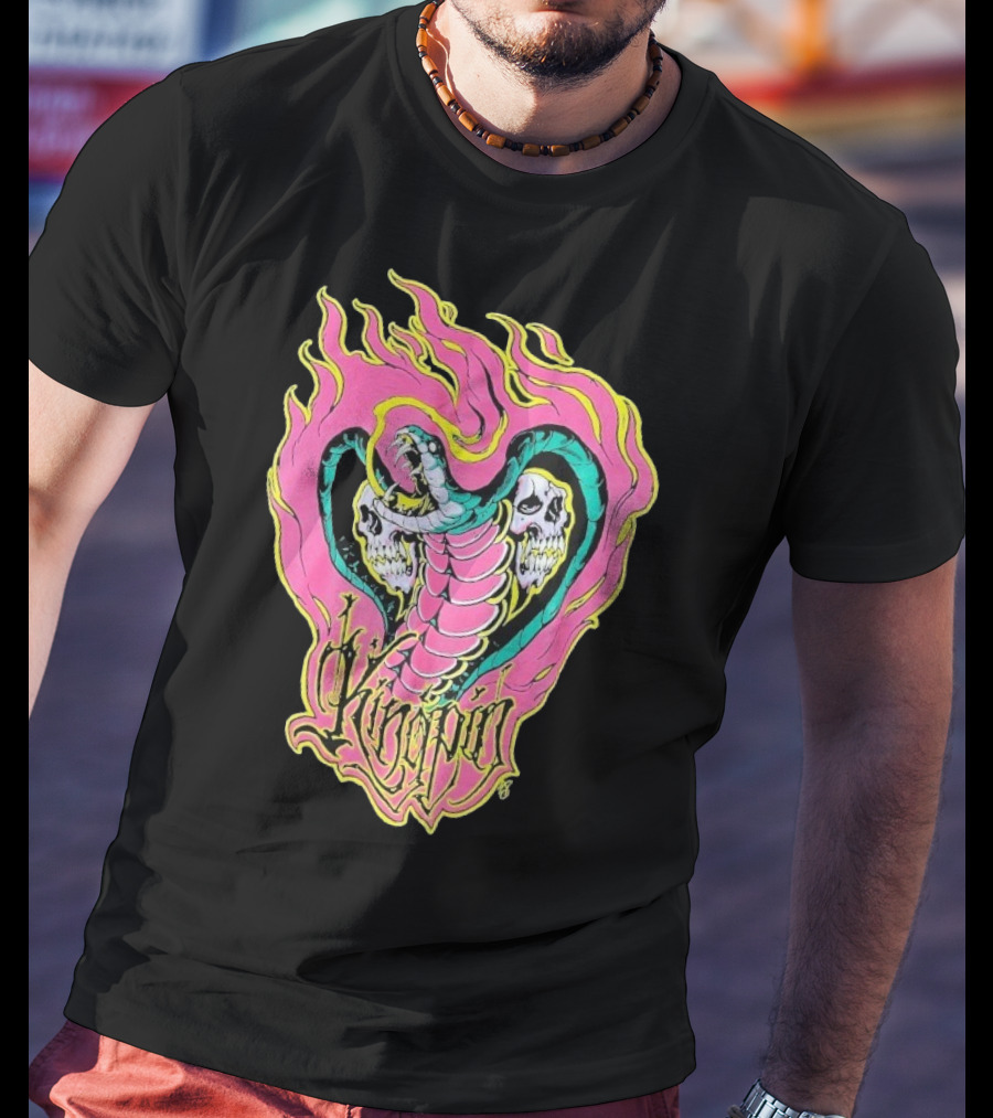 Kingpin Cobra Snake With Skulls And Flames T-Shirt