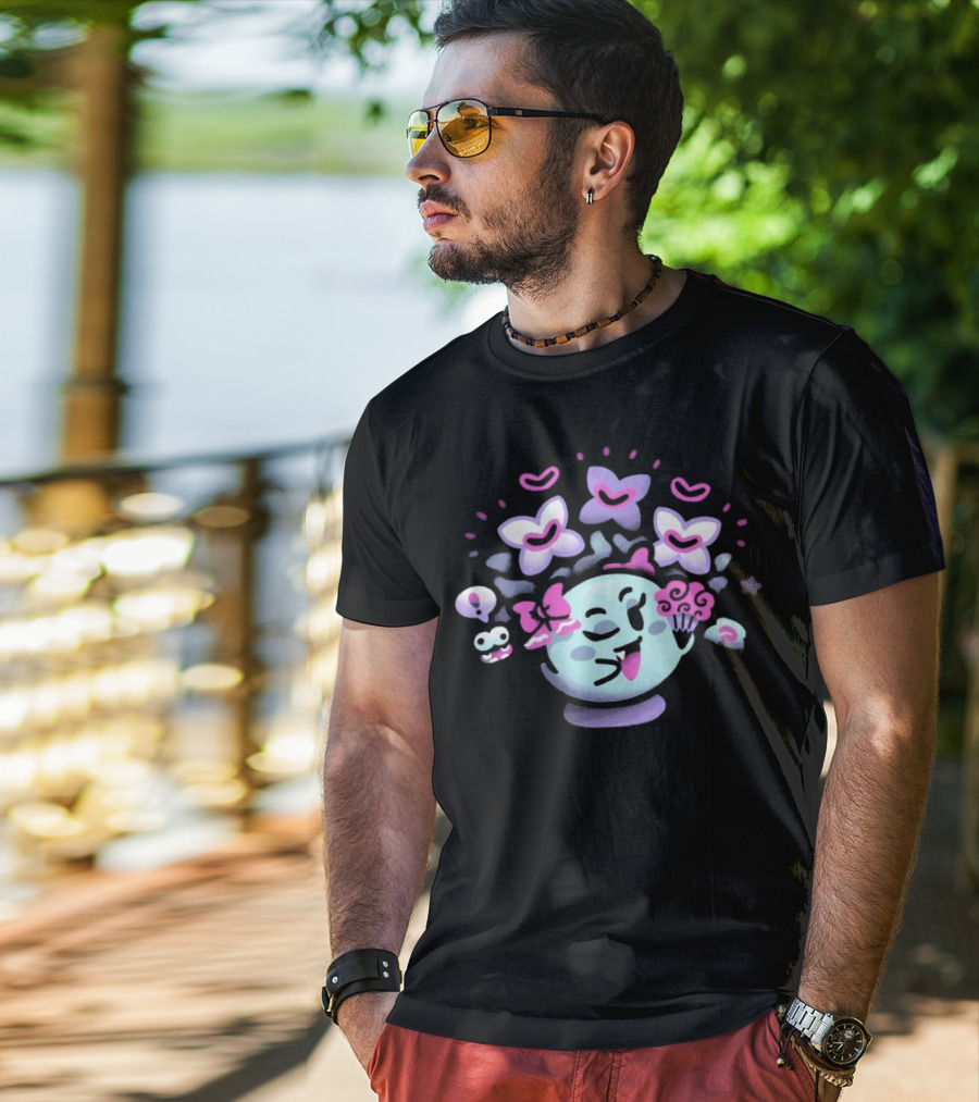 Minilla Forest Surprises Happy Planet With Butterflies And Flowers T-Shirt