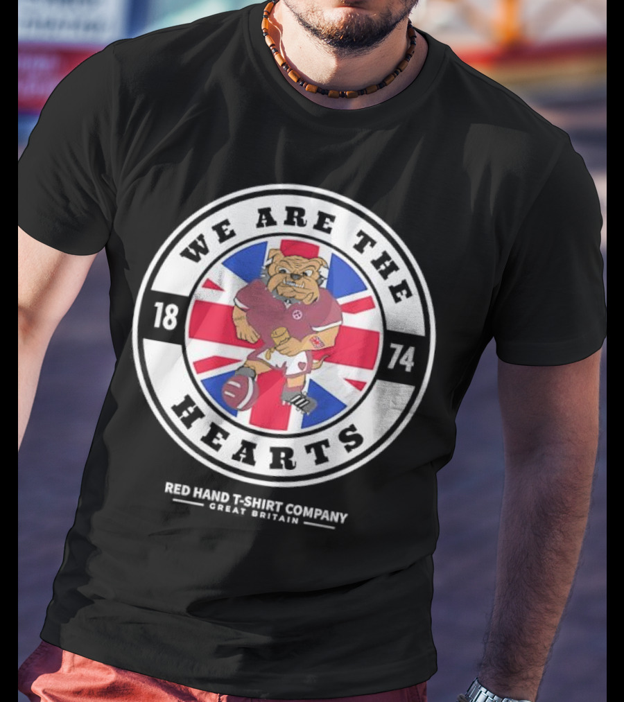 We Are The Hearts 1874 Red Hand Company Great Britain Union Jack Bulldog T-Shirt