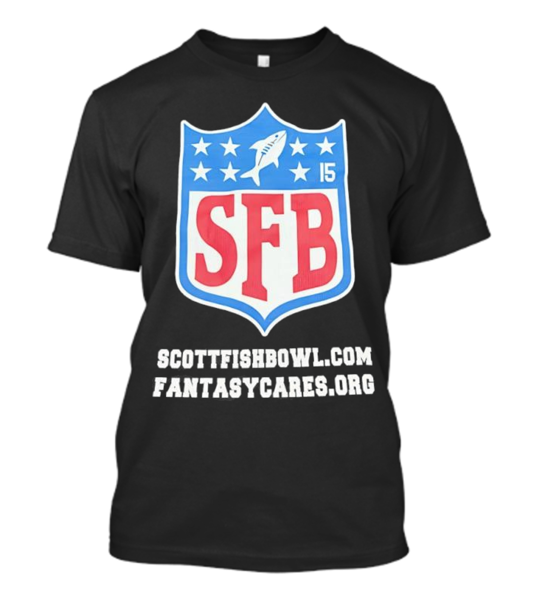 Scott Fish Bowl 15 SFB FantasyCares NFL Shield T-Shirt