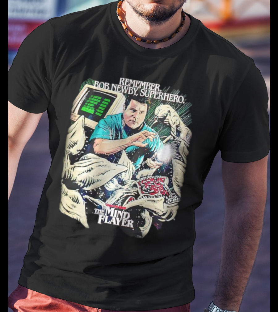 Stranger Things Season 2 Butcher Billy The Mind Flayer Remember Bob Newby Superhero T-Shirt