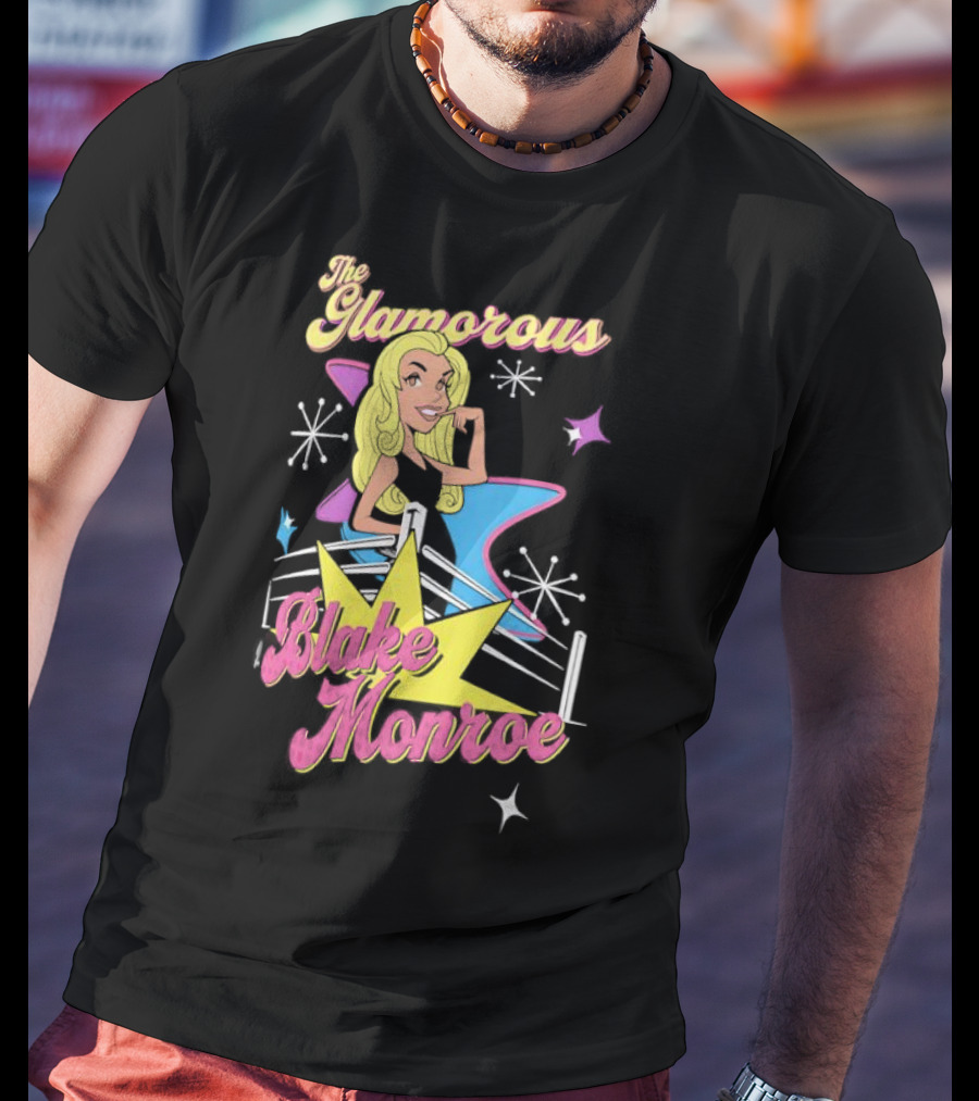 The Glamorous Blake Monroe Retro Wrestling Starburst T-Shirt