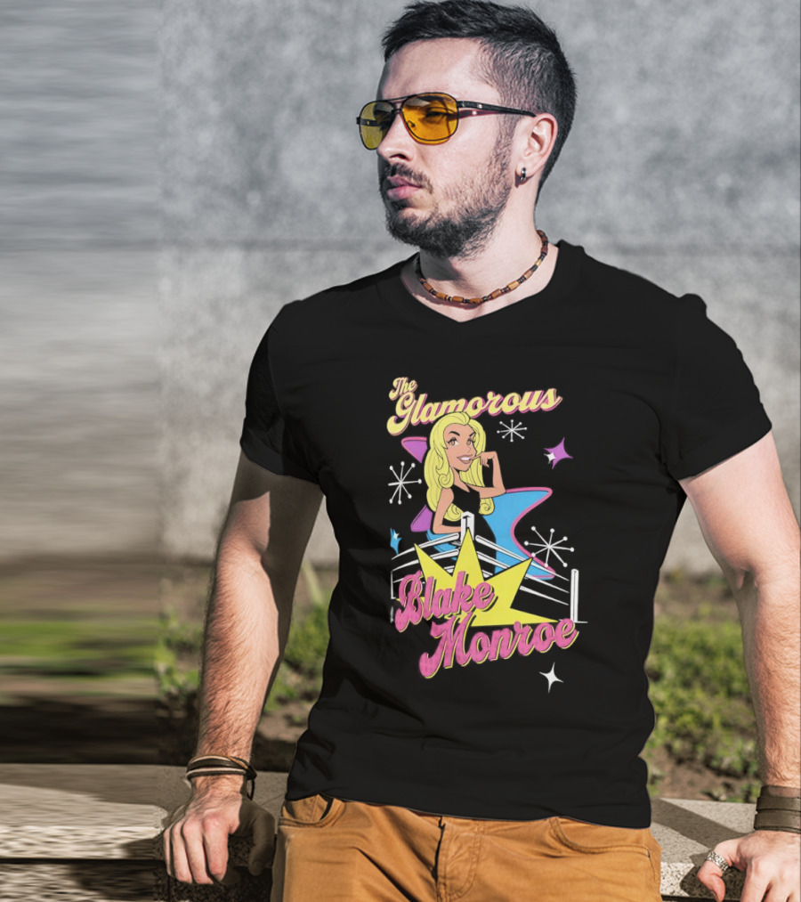 The Glamorous Blake Monroe Retro Wrestling Starburst T-Shirt