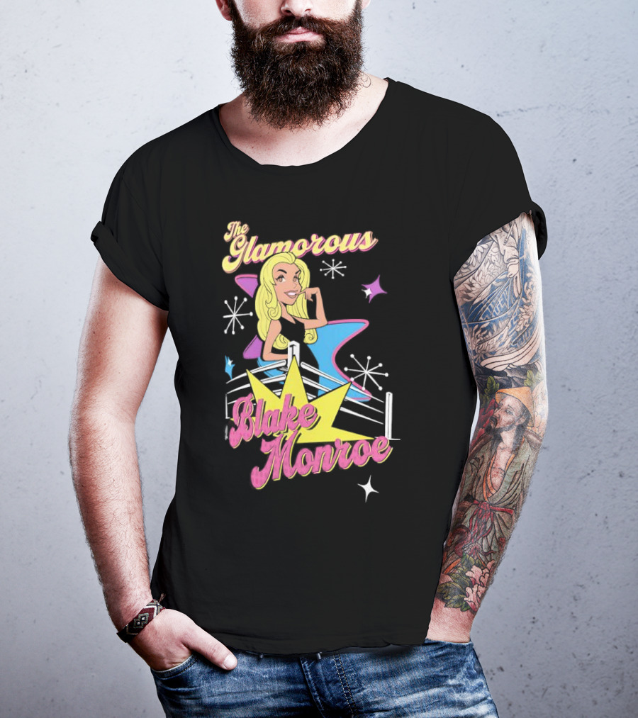 The Glamorous Blake Monroe Retro Wrestling Starburst T-Shirt