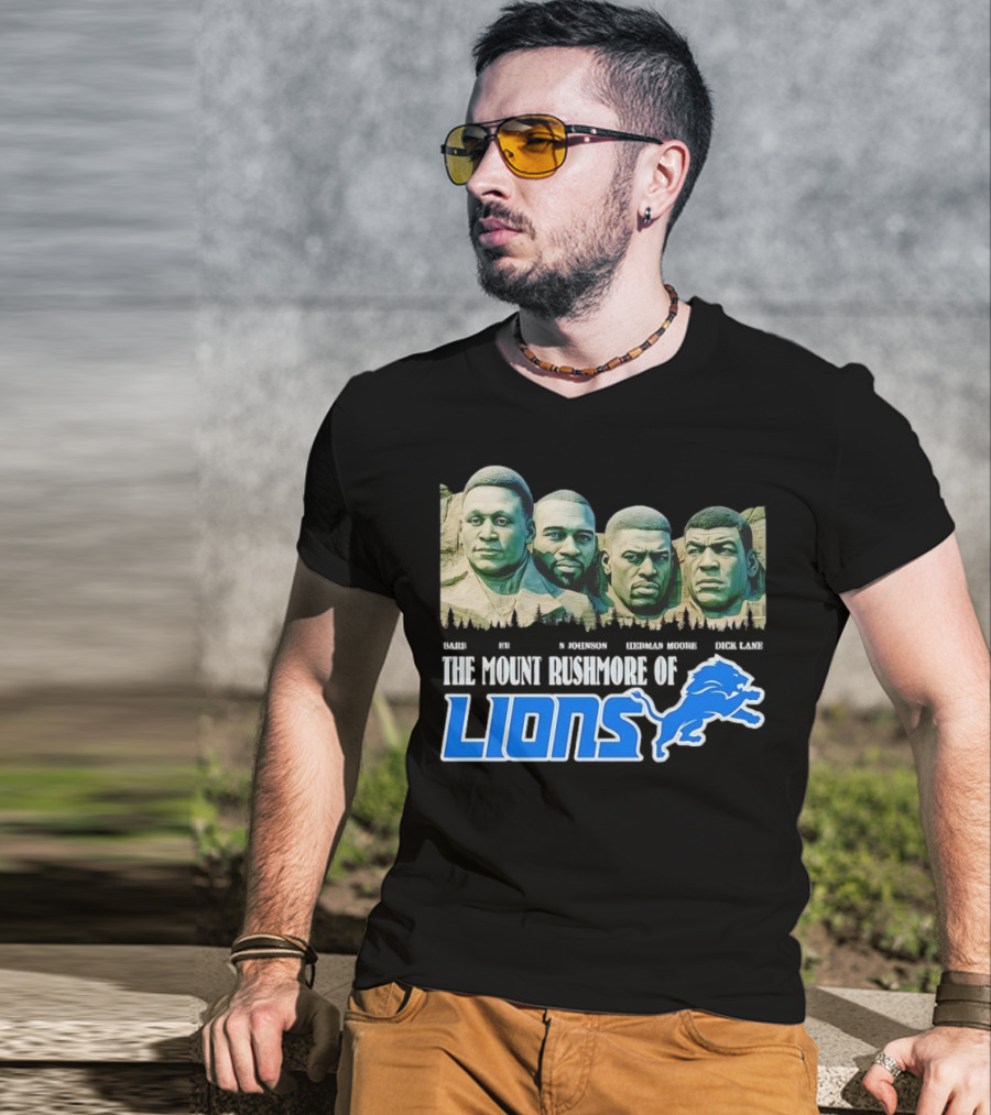 The Mount Rushmore Of Lions Sanders Johnson Moore Lane T-Shirt