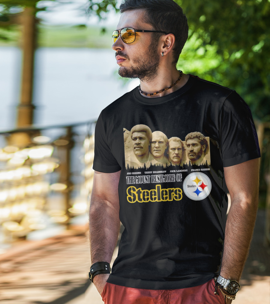 Joe Greene Terry Bradshaw Jack Lambert Franco Harris The Mount Rushmore Of Steelers T-Shirt