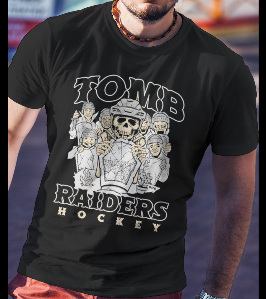 Tomb Raiders Hockey Halloween Skeleton Team T-Shirt