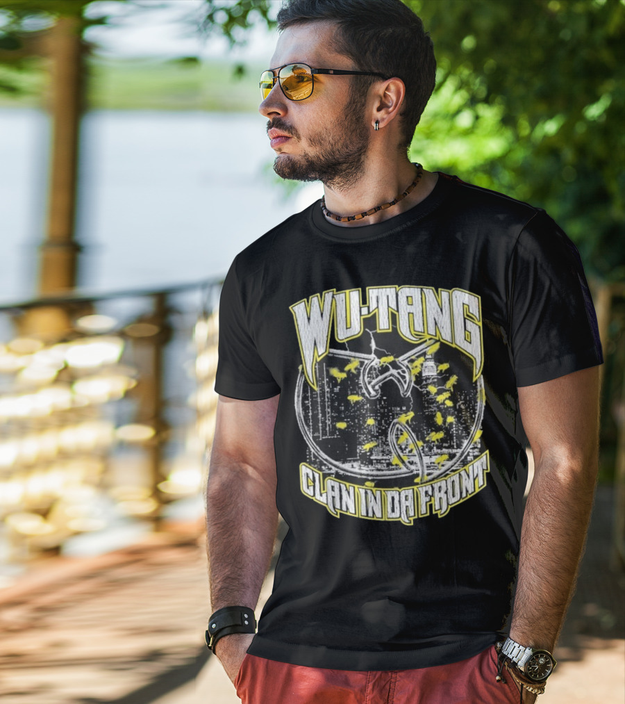 Wu-Tang Clan In Da Front City Skyline Yellow Bats T-Shirt