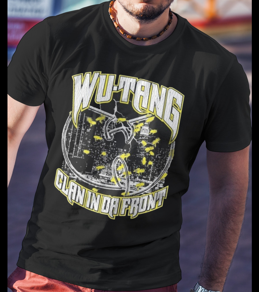 Wu-Tang Clan In Da Front City Skyline Yellow Bats T-Shirt