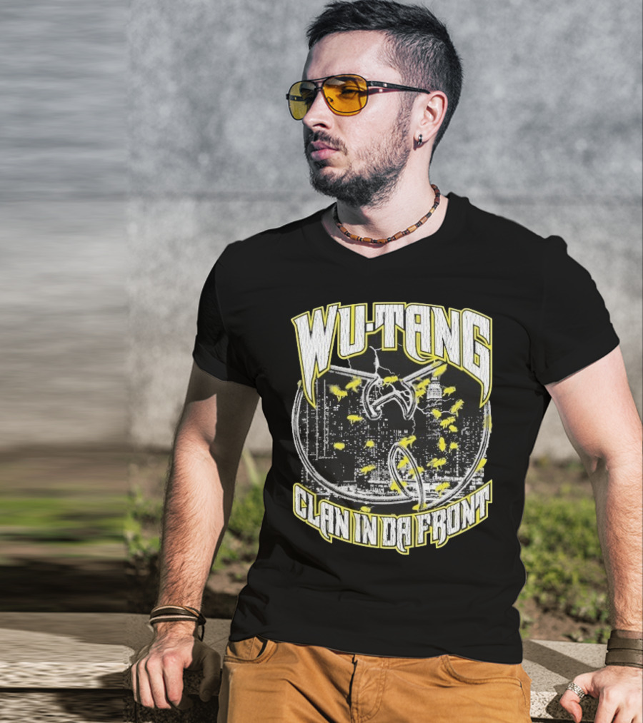 Wu-Tang Clan In Da Front City Skyline Yellow Bats T-Shirt