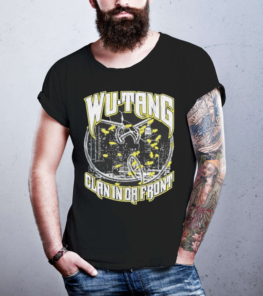 Wu-Tang Clan In Da Front City Skyline Yellow Bats T-Shirt