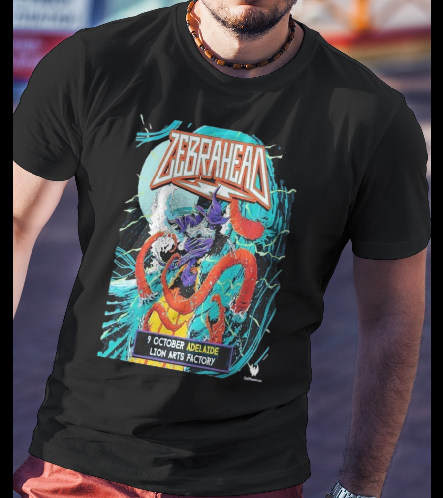 Zebrahead 9 October 2025 Lion Arts Factory Adelaide Vibrant Concert Wave Art T-Shirt