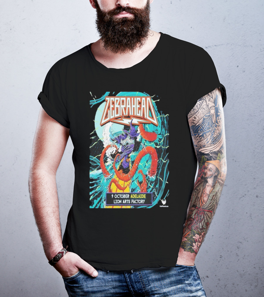 Zebrahead 9 October 2025 Lion Arts Factory Adelaide Vibrant Concert Wave Art T-Shirt