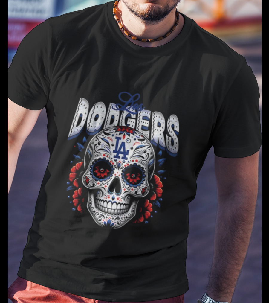 Los Angeles Dodgers Sugar Skull Día De Los Muertos 2025 World Series MLB T-Shirt