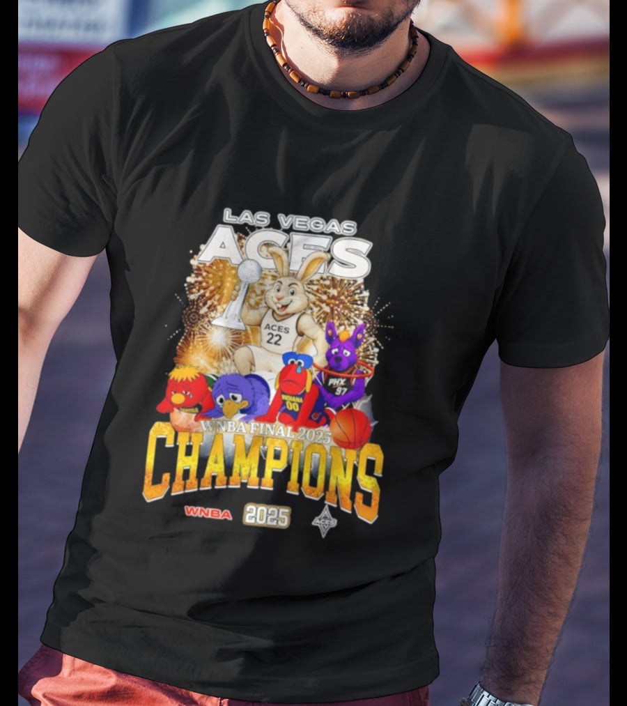 Las Vegas Aces 2025 WNBA Final Champions Phoenix Indiana Seattle Mascot T-Shirt