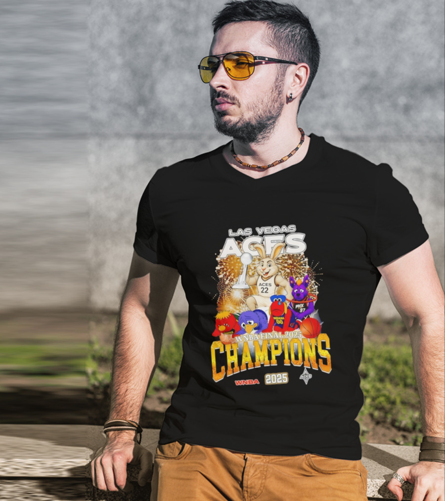 Las Vegas Aces 2025 WNBA Final Champions Phoenix Indiana Seattle Mascot T-Shirt