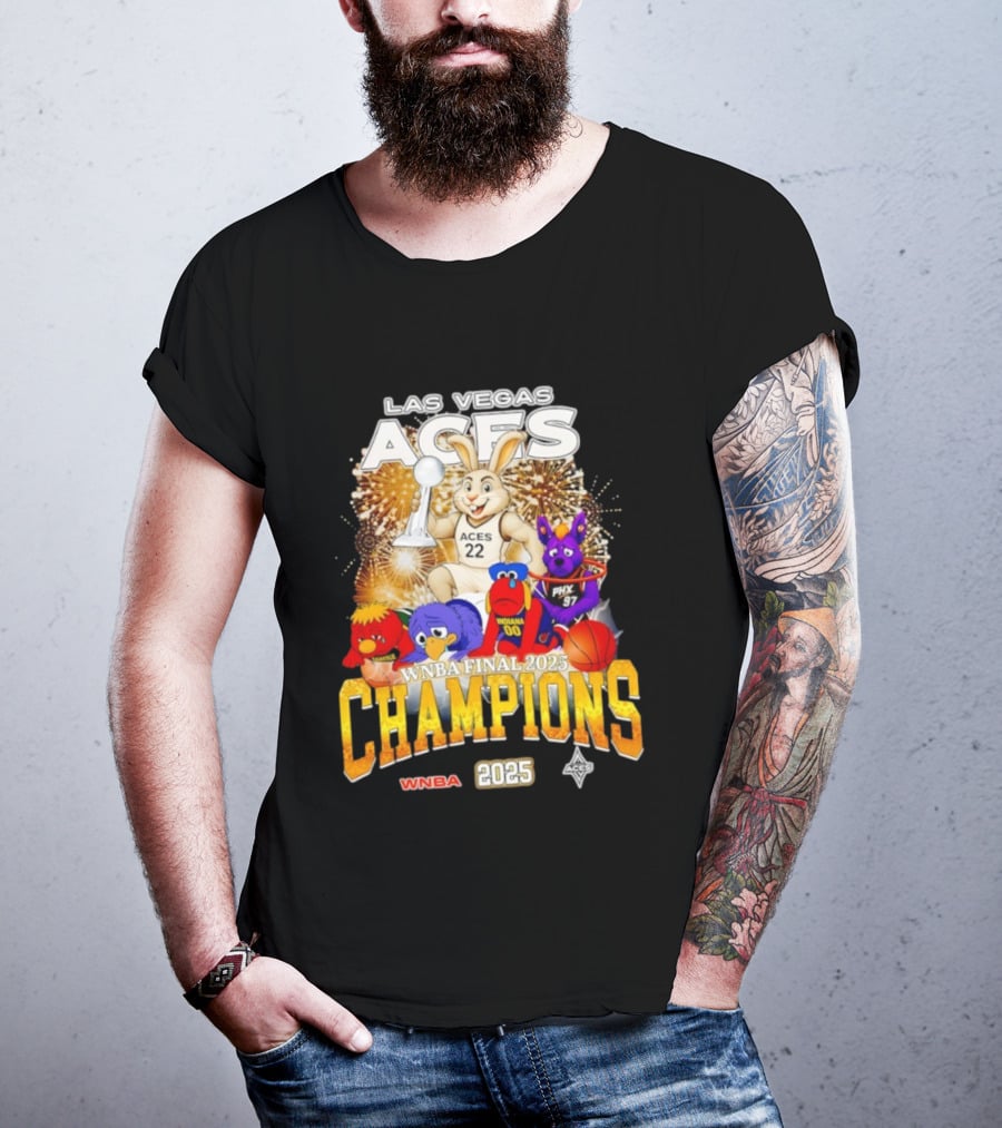 Las Vegas Aces 2025 WNBA Final Champions Phoenix Indiana Seattle Mascot T-Shirt