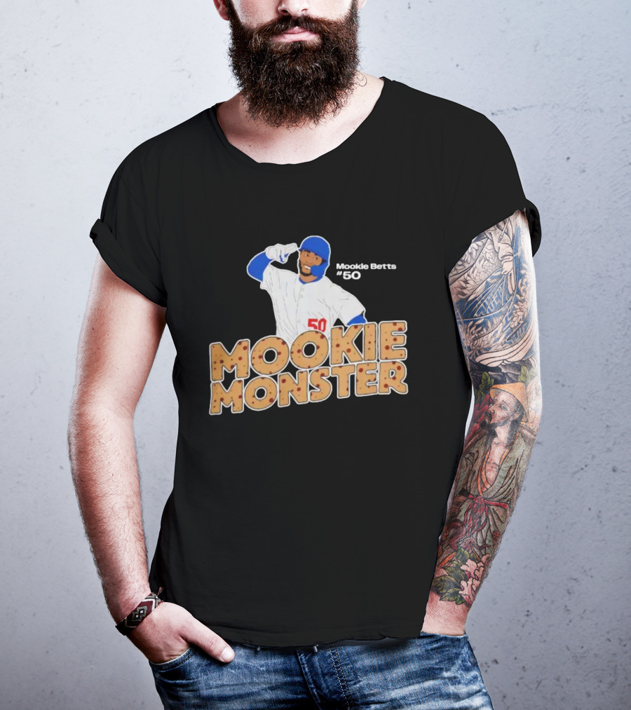 Los Angeles Dodgers Mookie Betts Mookie Monster #50 2025 World Series Champions T-Shirt