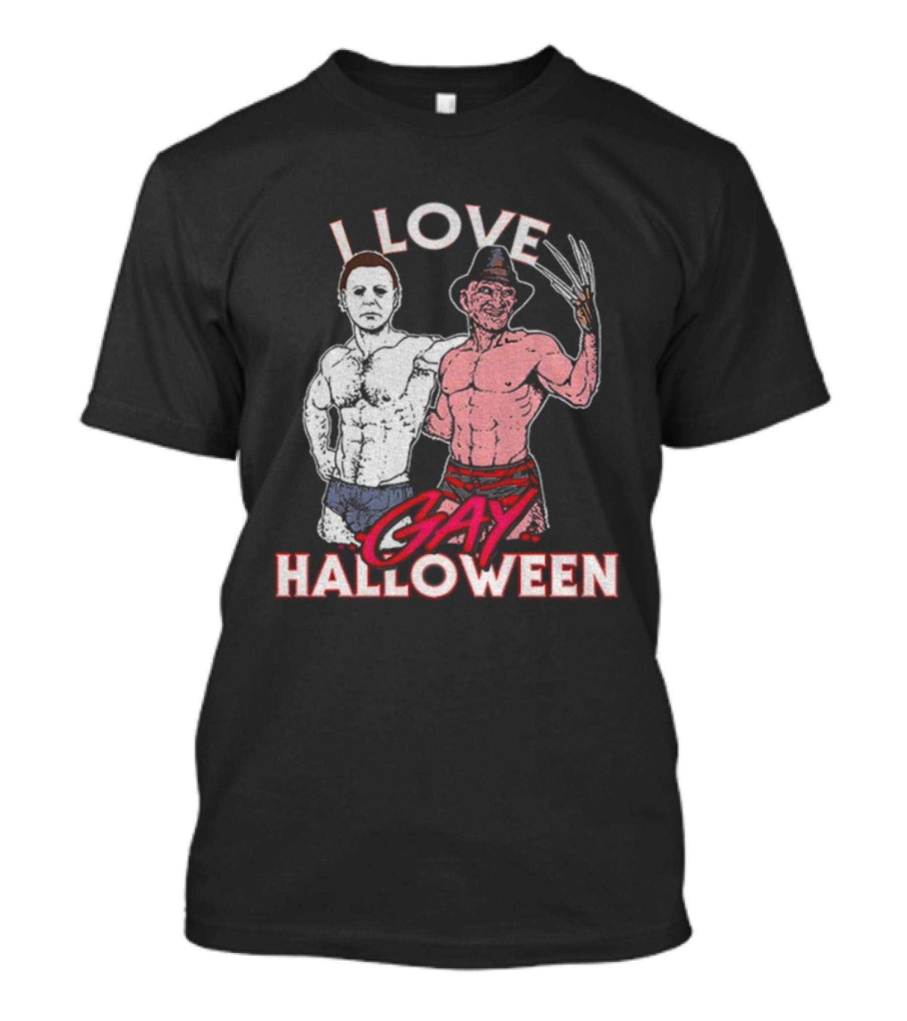 I Love Gay Halloween Michael Myers Freddy Krueger T-Shirt