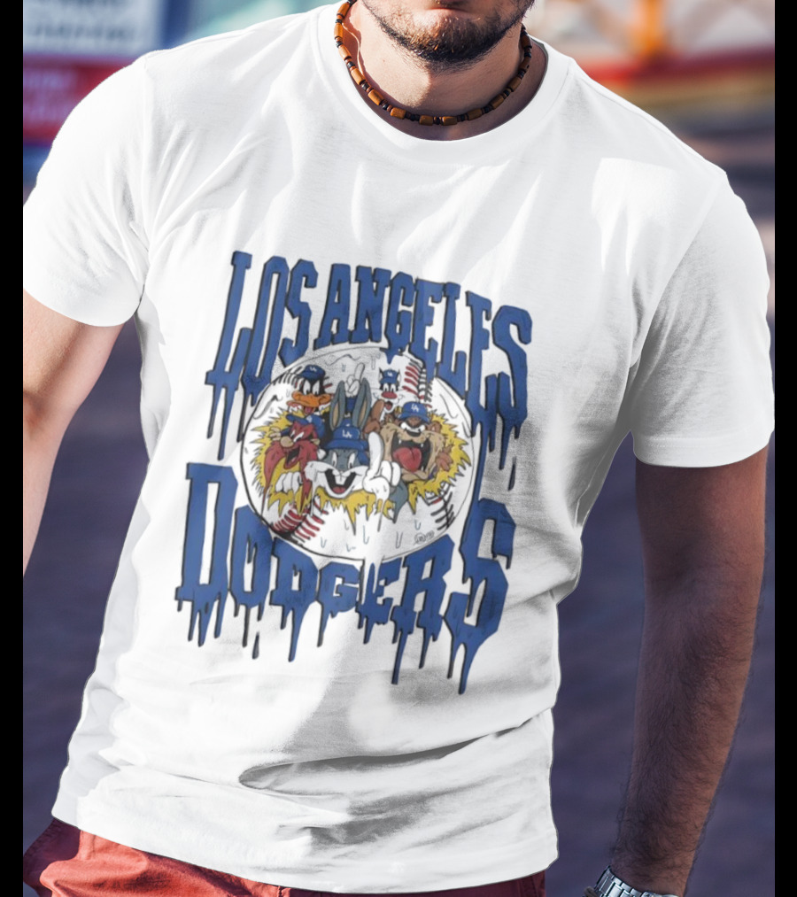 Los Angeles Dodgers Looney Tunes Dripping Vintage Style T-Shirt