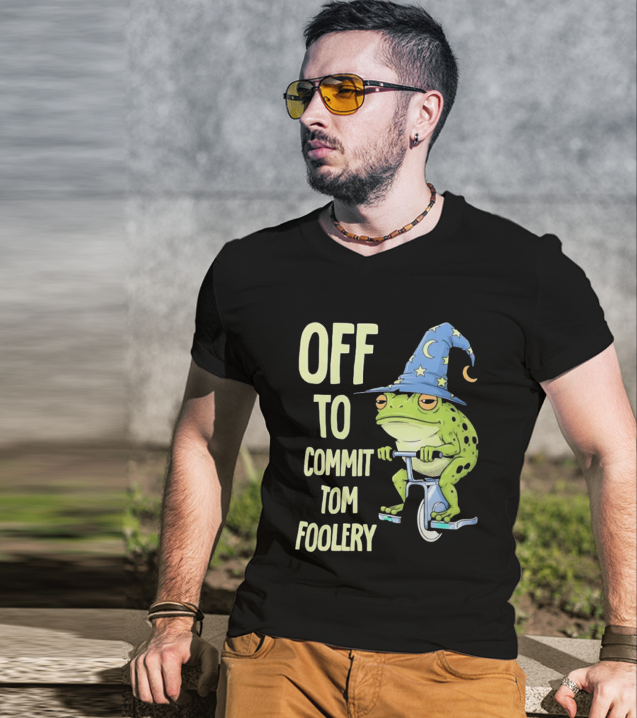 Frog Wizard On Unicycle Off To Commit Tom Foolery Lupin Hat T-Shirt