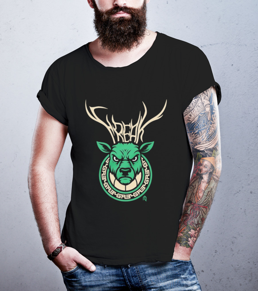 Milwaukee Bucks Deer Freak NBA Mascot Antlers T-Shirt