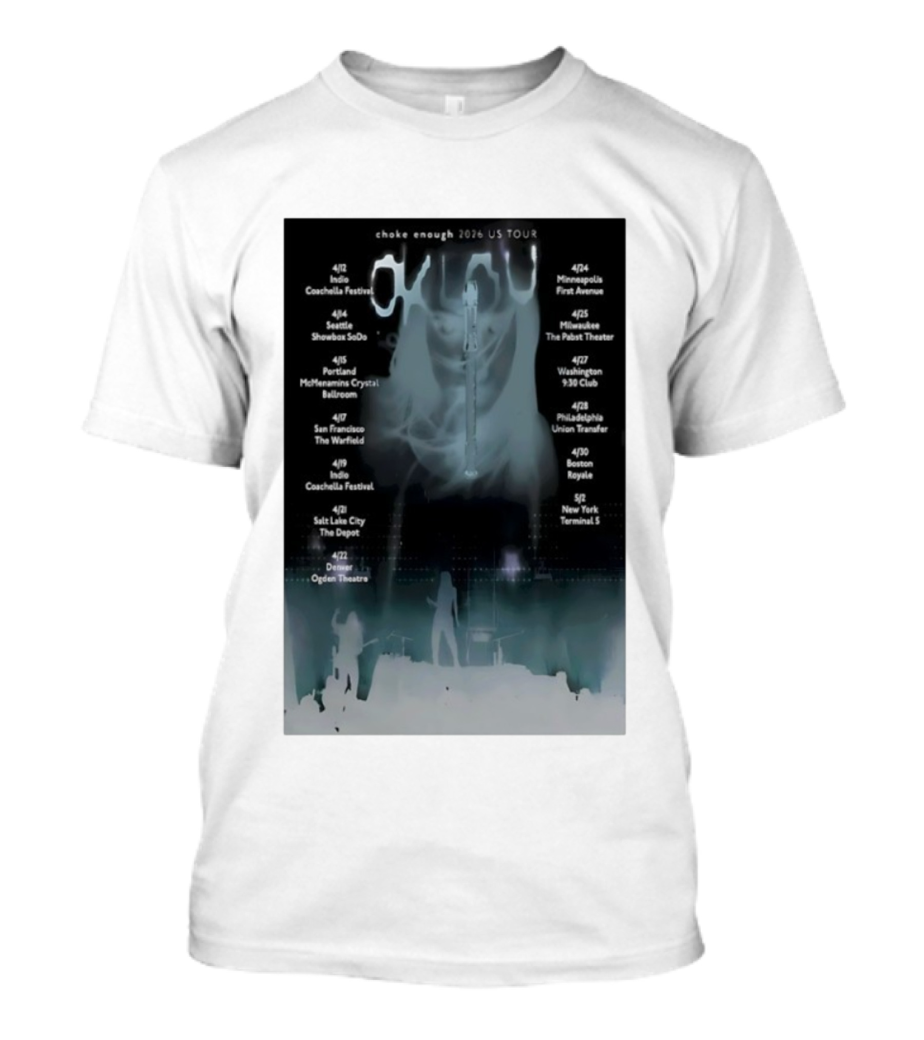 Choke Enough 2026 US Tour Coachella Festival Seattle Portland San Francisco New York T-Shirt